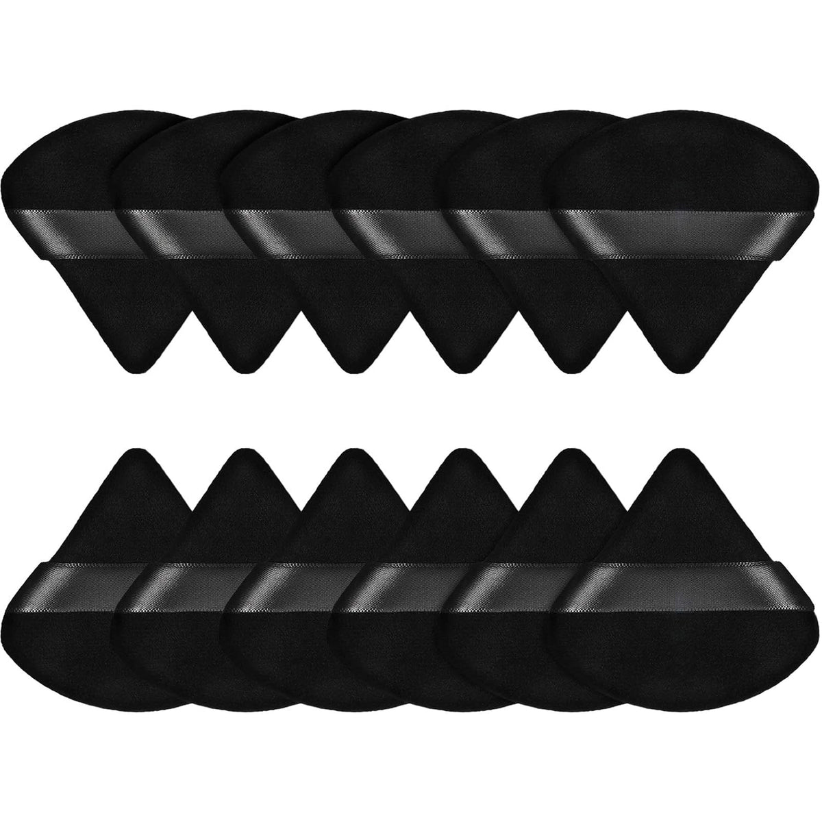 12 Pcs Powder Puff Triangle,2.83 Inch,Black