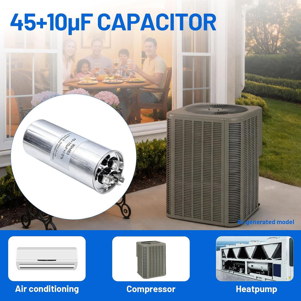 100335-15 89M83 Dual Run Capacitor Replacement for Lennox 89M83