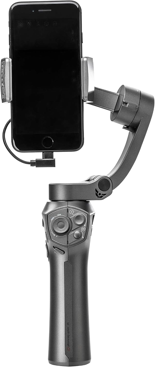 3XS 3-Axis Smartphone Handheld Gimbal Stabilizer with Foldable Design, 24-Hour Battery, Wireless Charging and