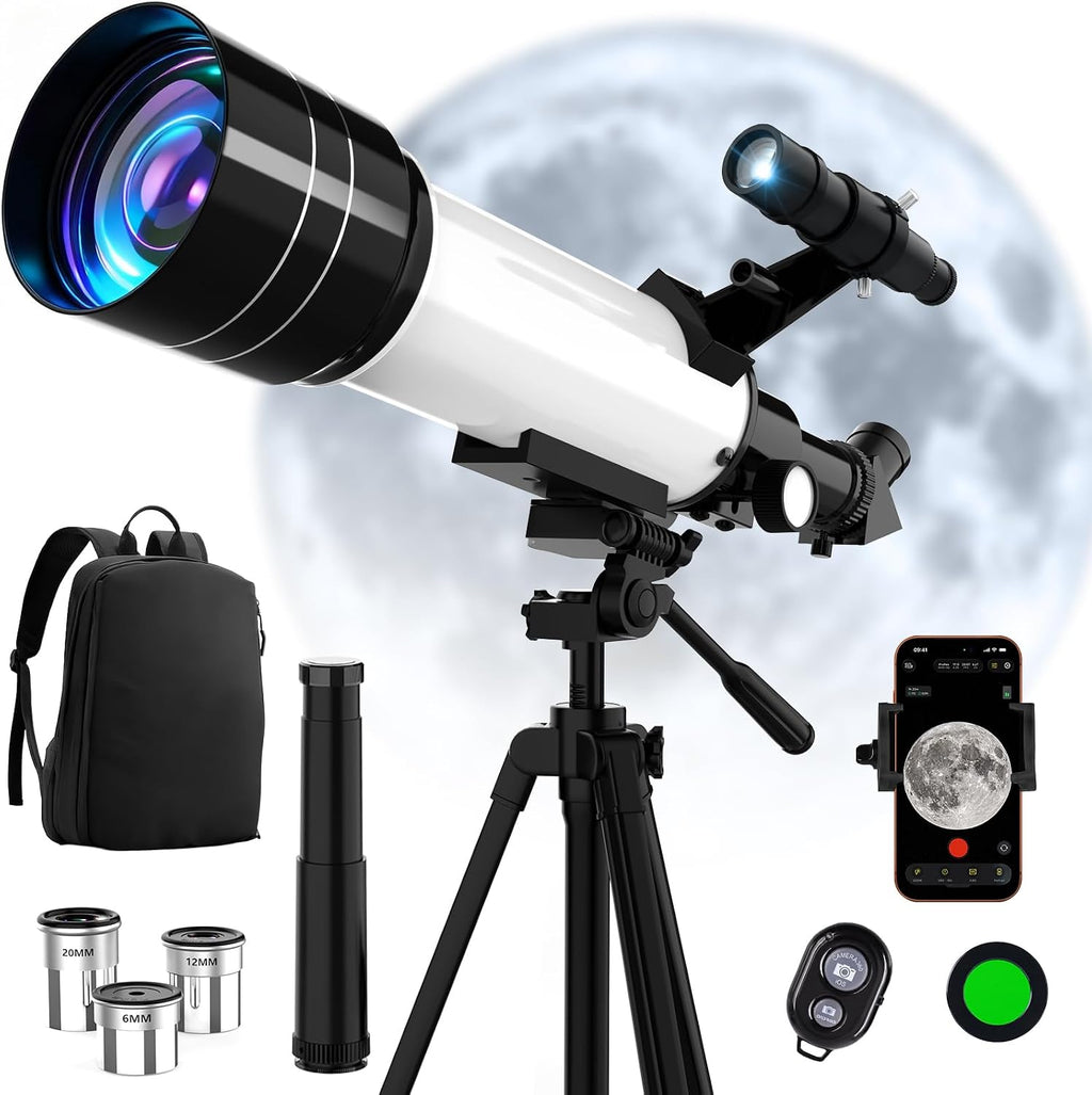 Telescope, Telescope for Adults & Kids, 70mm Aperture 400mm Refractor Telescopes for Astronomy Beginners with AZ