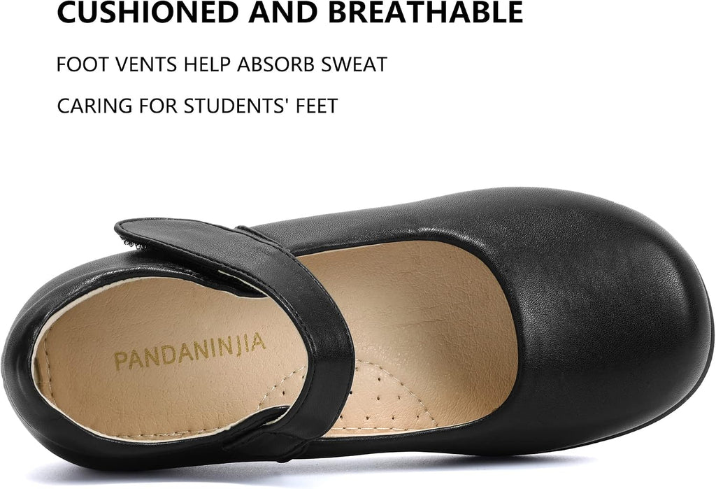 Girls Mary Jane School Uniform Flats Dress Shoes | Toddler/Little Kid/Big Kid, Roomy Round Toe, Breathable Insoles