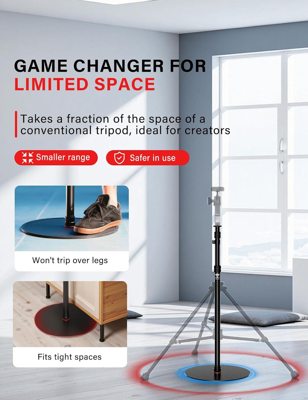 A400 Round Base Monopod(3 Pack) - 79'' Light Stand Photography, Aluminum Camera Floor Stand for DSLR Camera, Light