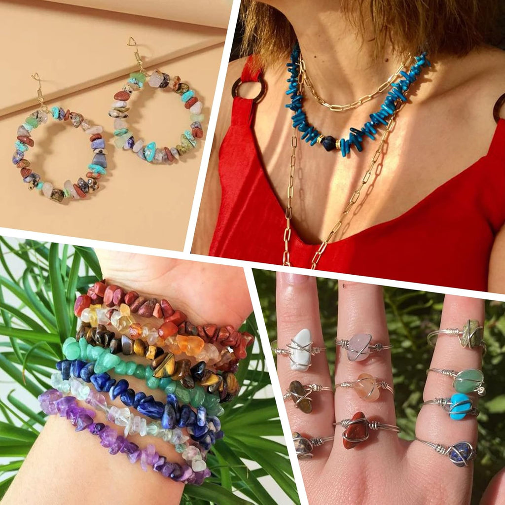 40 Colors Crystal Beads for Jewelry Making Crystal and Gemstone Beads 900pcs Jewelry Making Supplies Kit for Ring