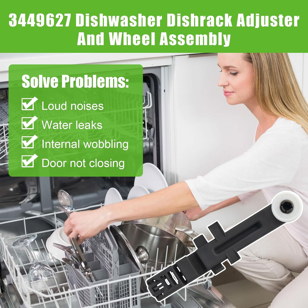 W10571738 Dishwasher Upper Dishrack Adjuster and Wheel Assembly Replacement for Whirlpool Maytag Dishwasher PS11756470, WPW10571738,AP6023130, 3449627 (2pack)