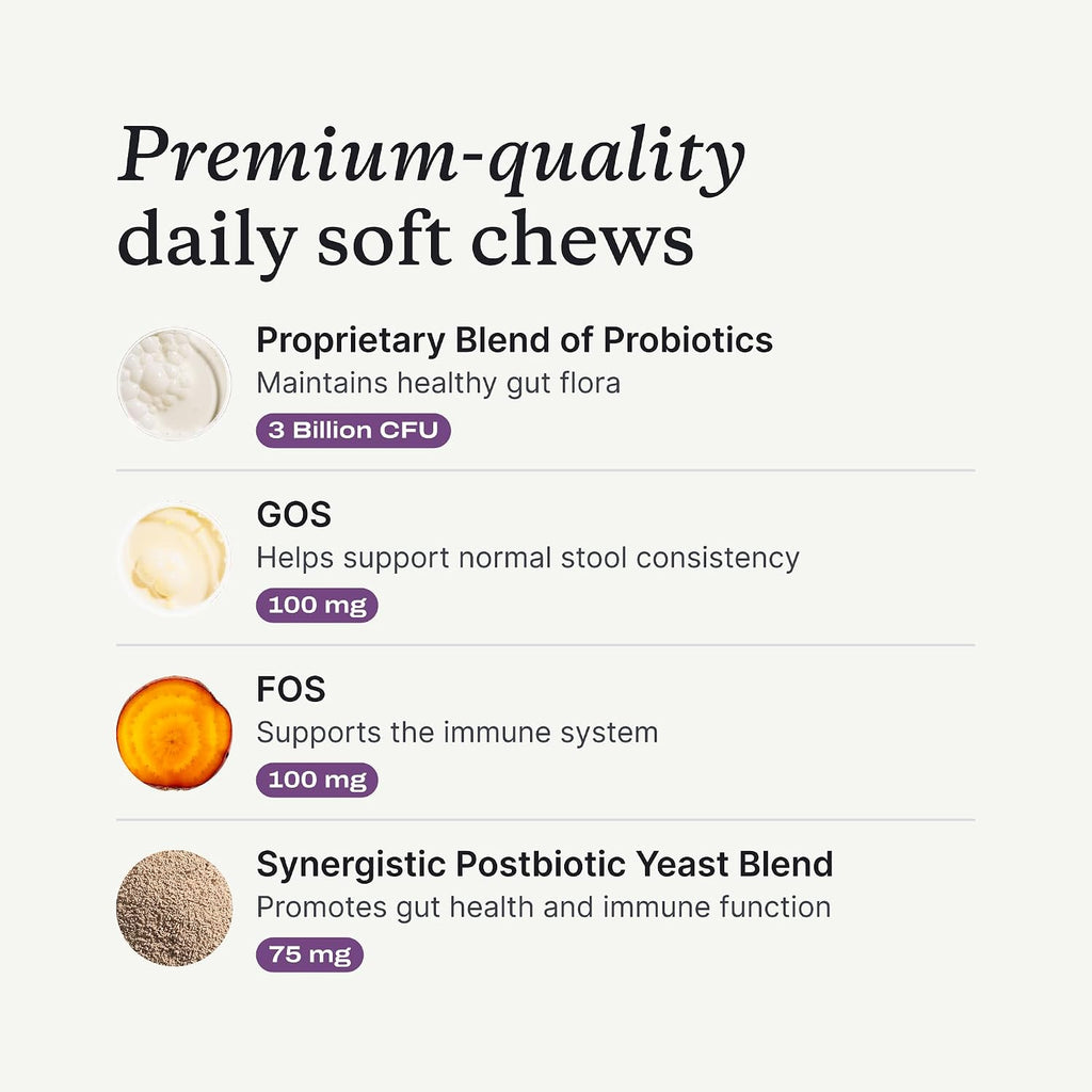 Probiotic Chews for Dogs, 30 Soft Chews, Pork