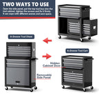 8-Drawer Tool Chest with Wheels, 42'' Rolling Tool Chest Heavy Duty,Black