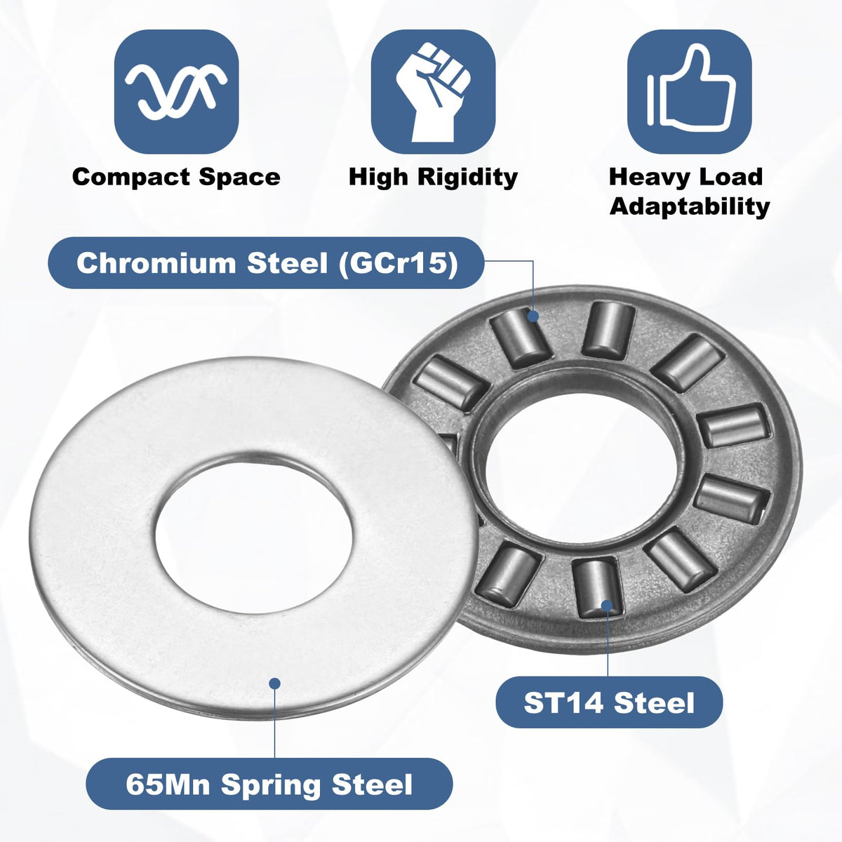 uxcell 4 Sets NTA613 Thrust Needle Roller Bearings with Washers, ID 3/8"