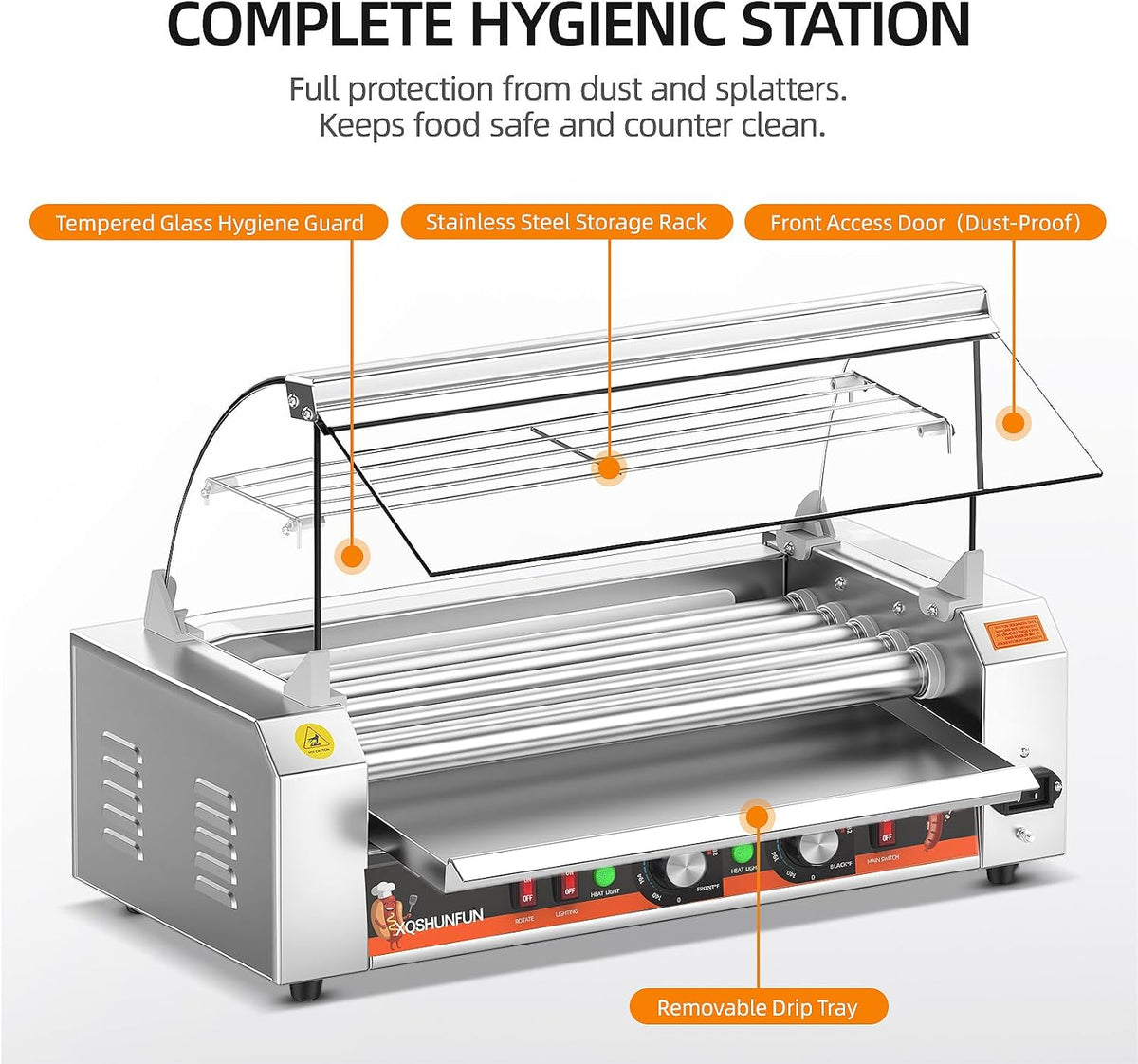 Commercial Hot Dog Roller Machine, 5 Rollers
