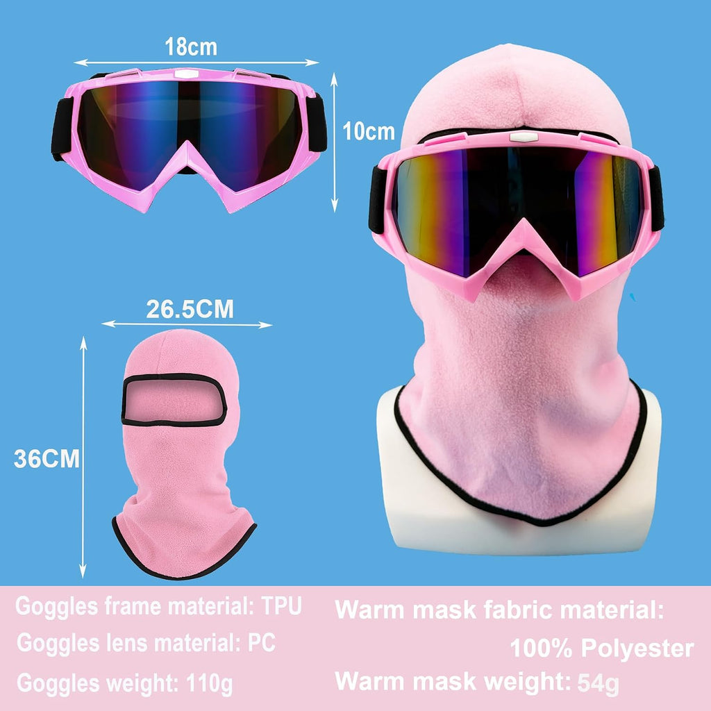 Ski Goggles, Snowboard Motorcycle Goggles with Ski Mask Balaclava Face Mask for Men Women Skiing,Motorcycle & Riding