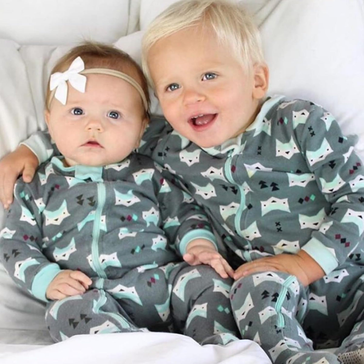 – Zipper Organic Sleeper Footed Onesies Sleeper Baby Pajamas with Inseam Zipper