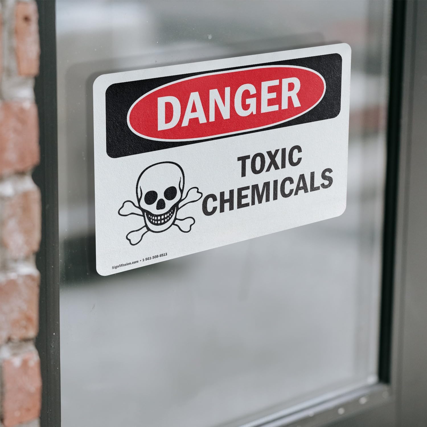 (2 Pack) Toxic Chemicals OSHA Danger Sign 10 Inch X 7 Inch Vinyl Label Decal Sticker Weather Resistant, UV Protected