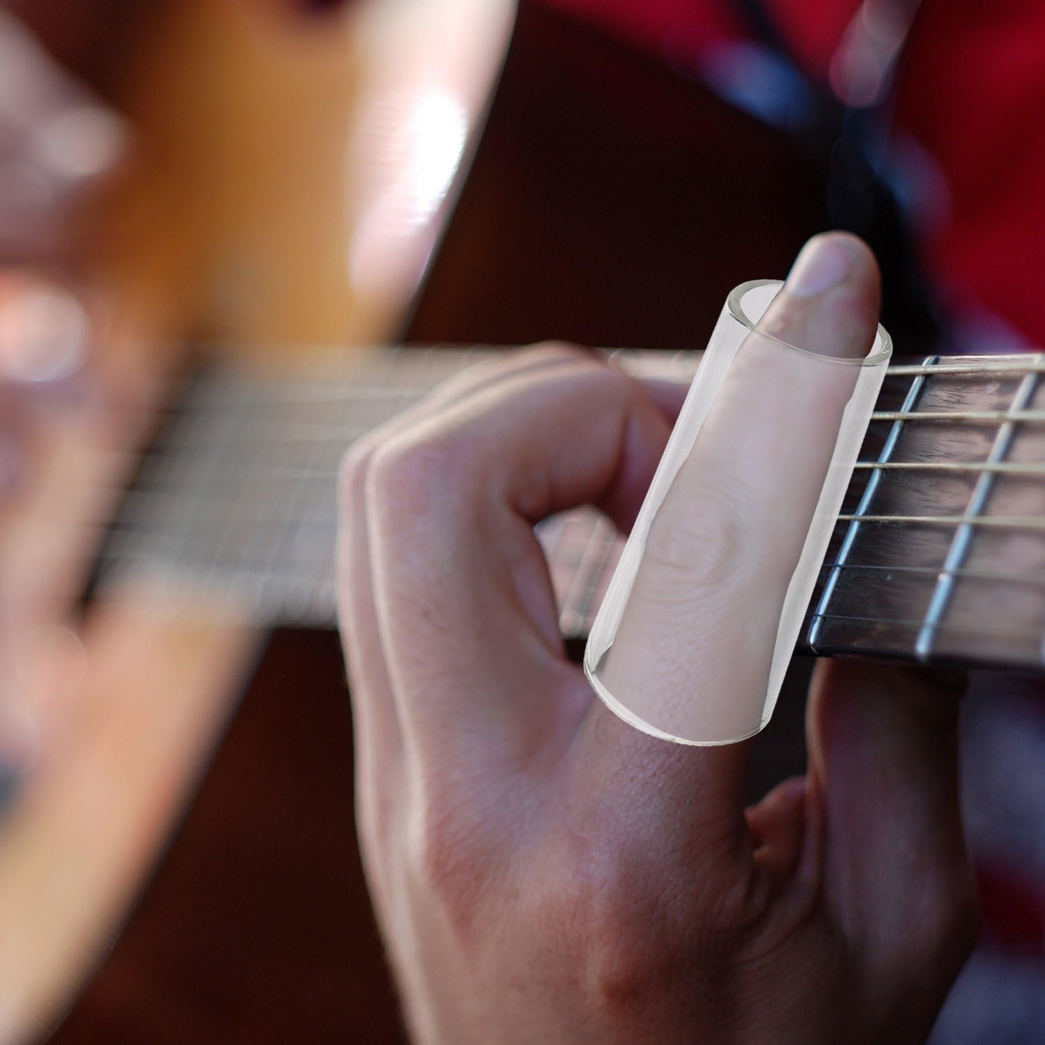 2 Pieces Glass Slide and Stainless Steel Guitar Slide Set | Glass and Metal Guitar Slide Ring, Slide Bar, Acoustic