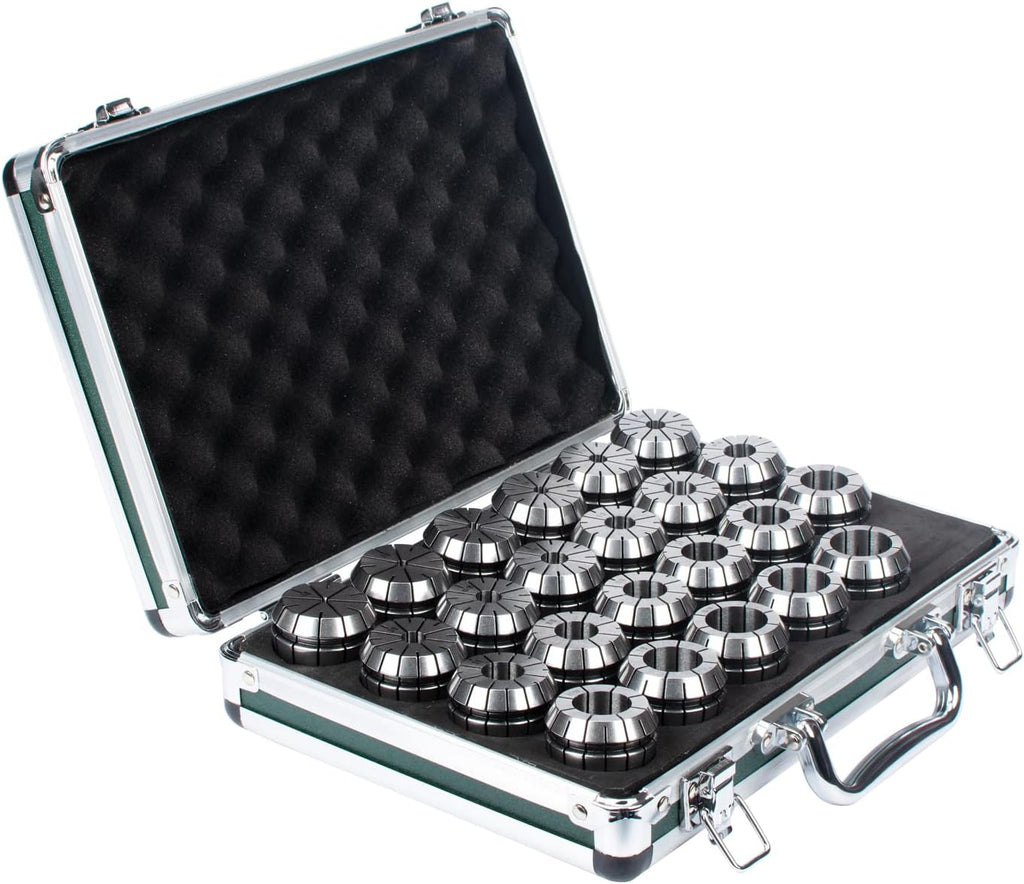 23 Pcs ER40 Collet Set in Aluminum Box, 1/8-1" Size Shank Chuck