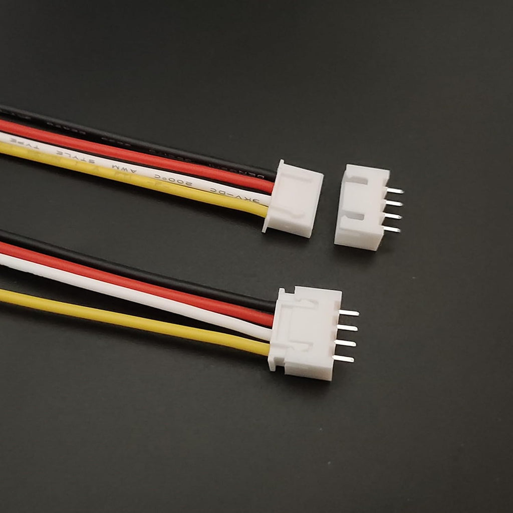 10 Sets Jst Xh 2.54mm 4 Pin Plug Male Connector with 150mm Soft Silicone Wire & XH2.54 4P Female Connector
