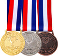Award Medals for Winner of Gold, Silver, Bronze, Made by Olympic Style Solid Metal with Premium Ribbon, Set of 3