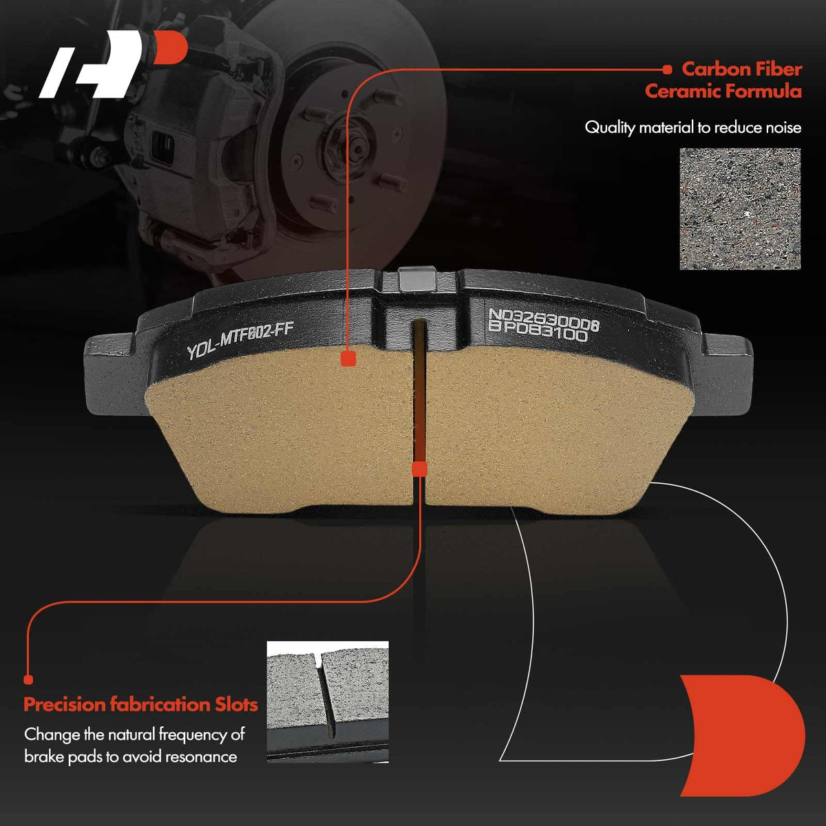 A-Premium Front Ceramic Brake Pads Compatible with Toyota