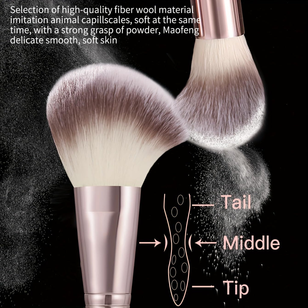 40Pcs Brown Makeup Brushes Set Professional with Case Premium Synthetic for Blush Foundation Eye Shadow Concealer