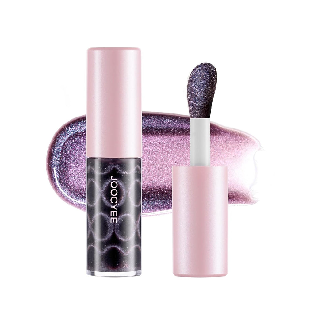 Cat Eye Lip Gloss High Shine Plumping Tint Shimmer Holographic Glow Moisturizing Non-Sticky Lip Makeup Gift