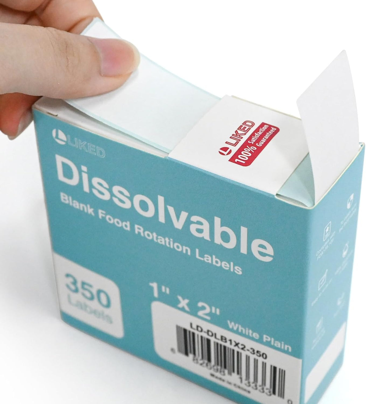 350 Stickers 1x2 inch Dissolvable Food Labels for Containers