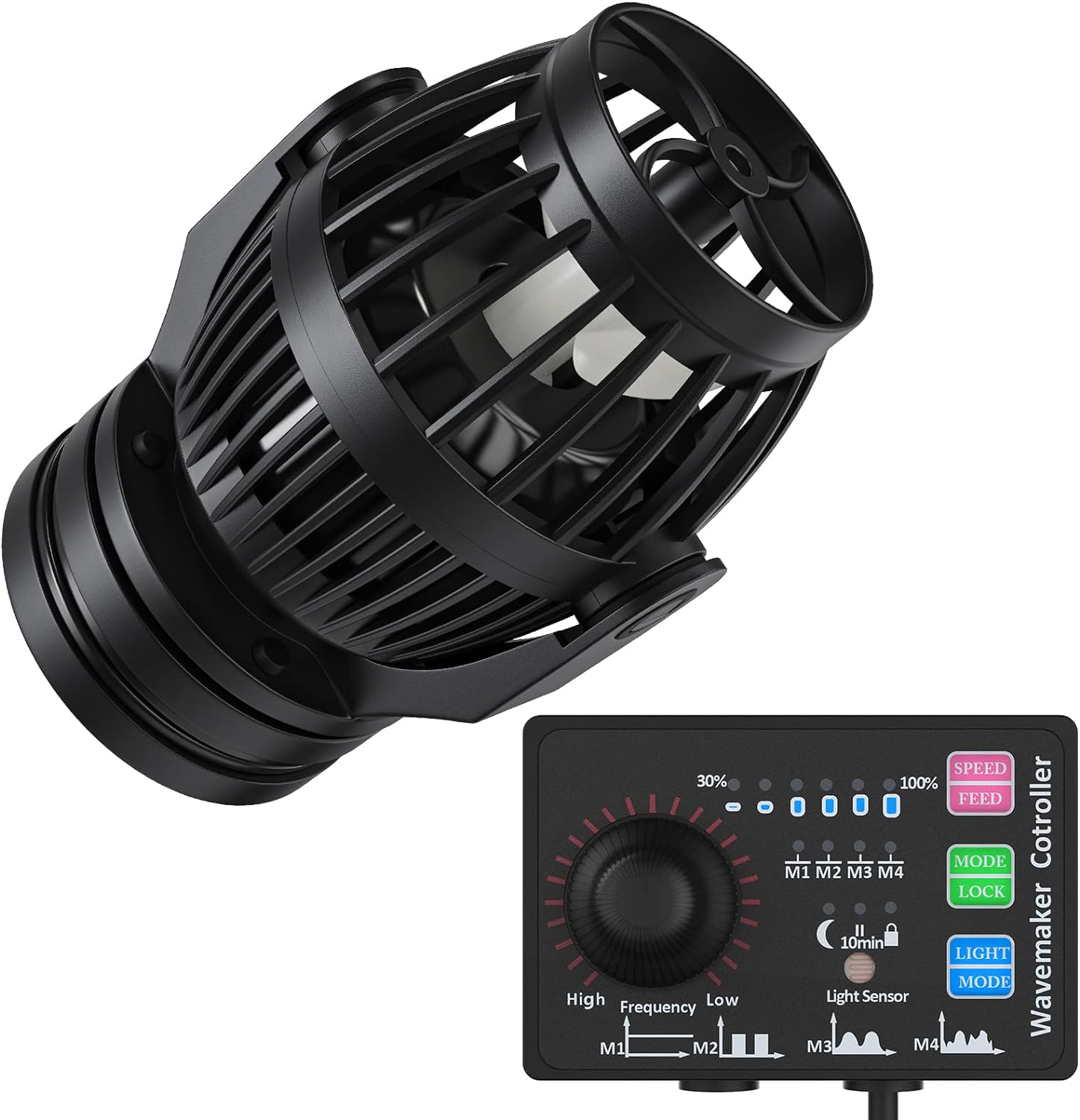 Aquarium Wave Maker for 120-300 Gallon Fish Tanks 3400 GPH Adjustable Circulation Pump with Controller and Strong