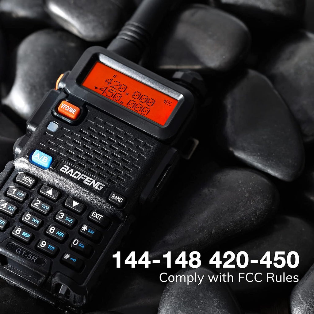 GT-5R Dual Band Ham Radio Handheld, FCC-Compliant Version of UV-5R | UHF VHF Walkie Talkie for Adults, Clean Spurious