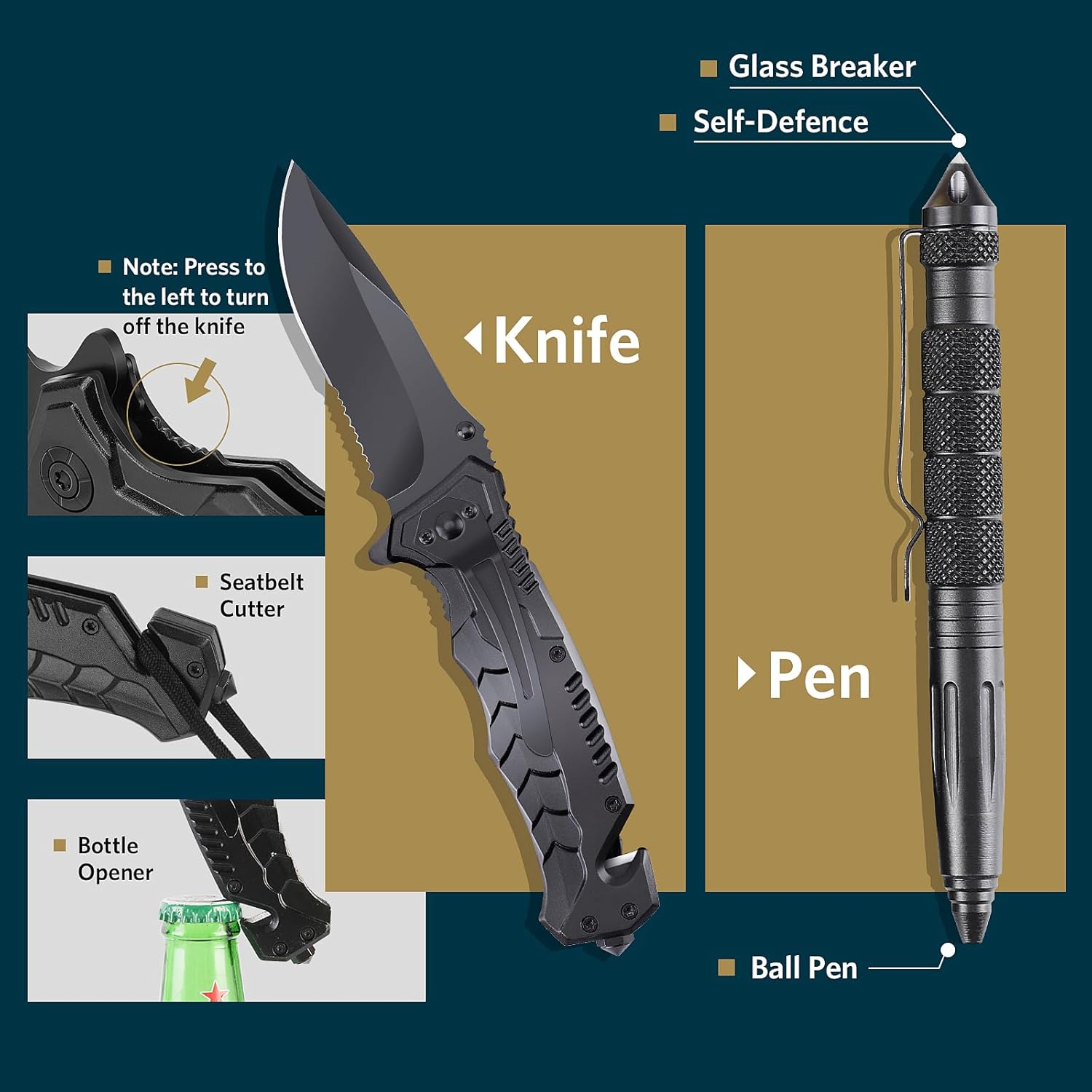 Gifts for Fathers Day Survival Kits for Men Dad Husband Him, 13 in 1 Survival Gear and Equipment Tactical Tools for