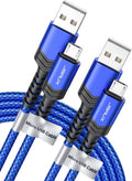 Micro USB Cable for Android, (2-Pack 6.6FT) Kindle Charger Cord Replacement, Nylon Braided USB Micro Charging Cable