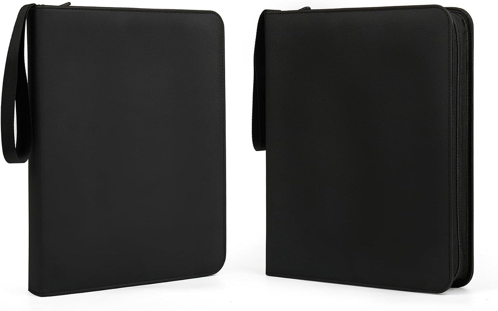 9-Pocket Trading Card Binder, PU Leather Zip Card Binder Album Holds 900 Cards for TCG, Sports Cards, Collectible
