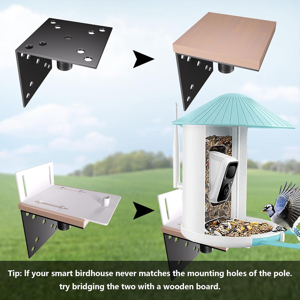 Bird Feeder Pole Stand,95 Inch House Pole for Outdoors Weather Station,Heavy Duty Metal Mount Kit Adjustable