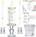 3 Pack Unity Candles with Glass Holder for Wedding Ceremony Wedding Unity Taper Candles Religious Ceremony