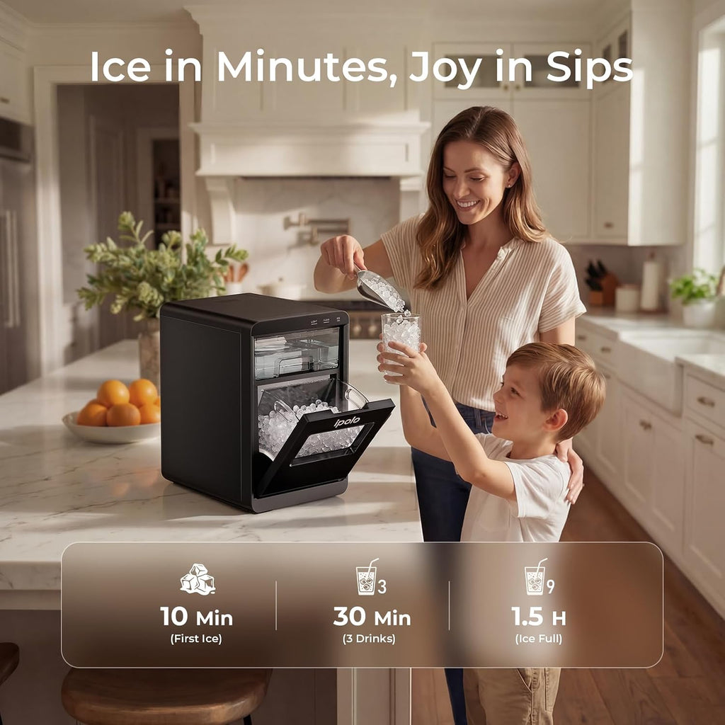 Nugget Ice Maker Countertop, 44 lb/Day, Chewable Ice, Self-Cleaning