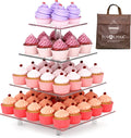 Large 4 Tier Square Acrylic Cupcake Stand, Cake Stand