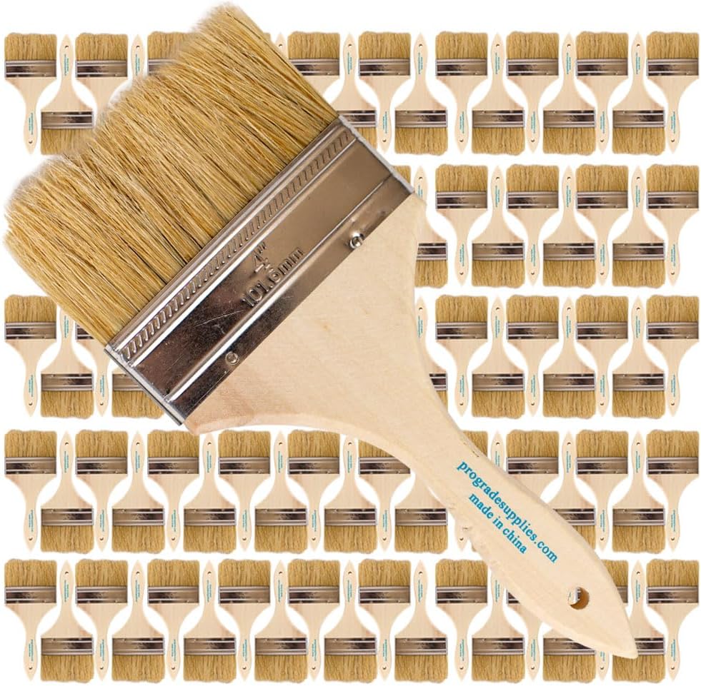 Chip Paint Brushes - 96 Ea 4 Inch Chip Paint Brush Light Brown