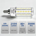 20W E12 Base LED Corn Light Bulb 6pack Corn Bulb 5000K Daylight Bulb