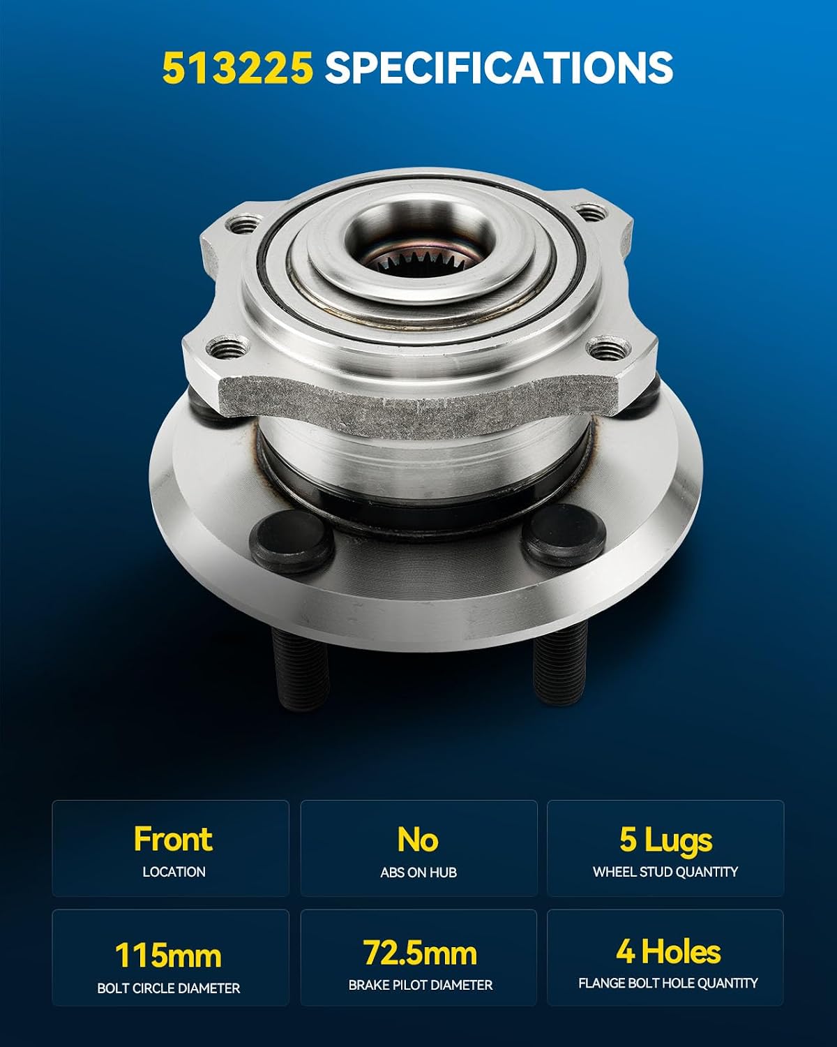 PHILTOP 513225 x1 AWD Front Wheel Bearing Hub Assembly for Chrysler 300