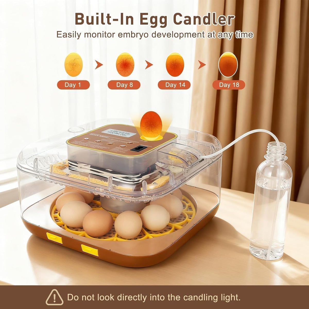 Series IV - 12-Egg Fully Automatic Incubator, Low Maintenance, Sensor-Based Precise Humidity & Temp Control