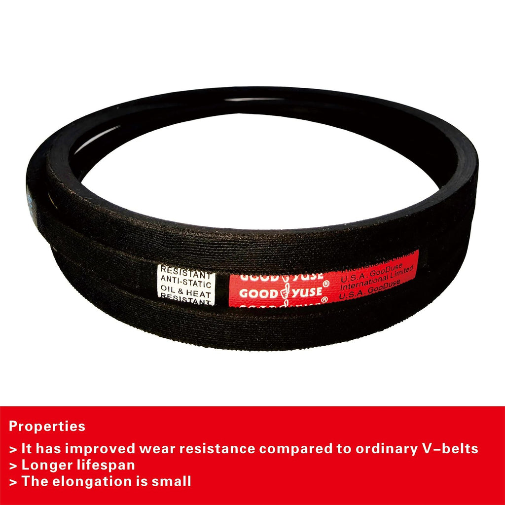 GOODYUSE B102 V-Belts，High Quality Classic Wrapped Rubber V-Belt,2591mm/102 Inner Circumference x17mm/ 0.67" Width x 11mm/0.43" Height