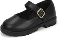 Girls Mary Jane Dress Shoes School Uniform Shoes Little Big Kids Round Toe Platform Flats