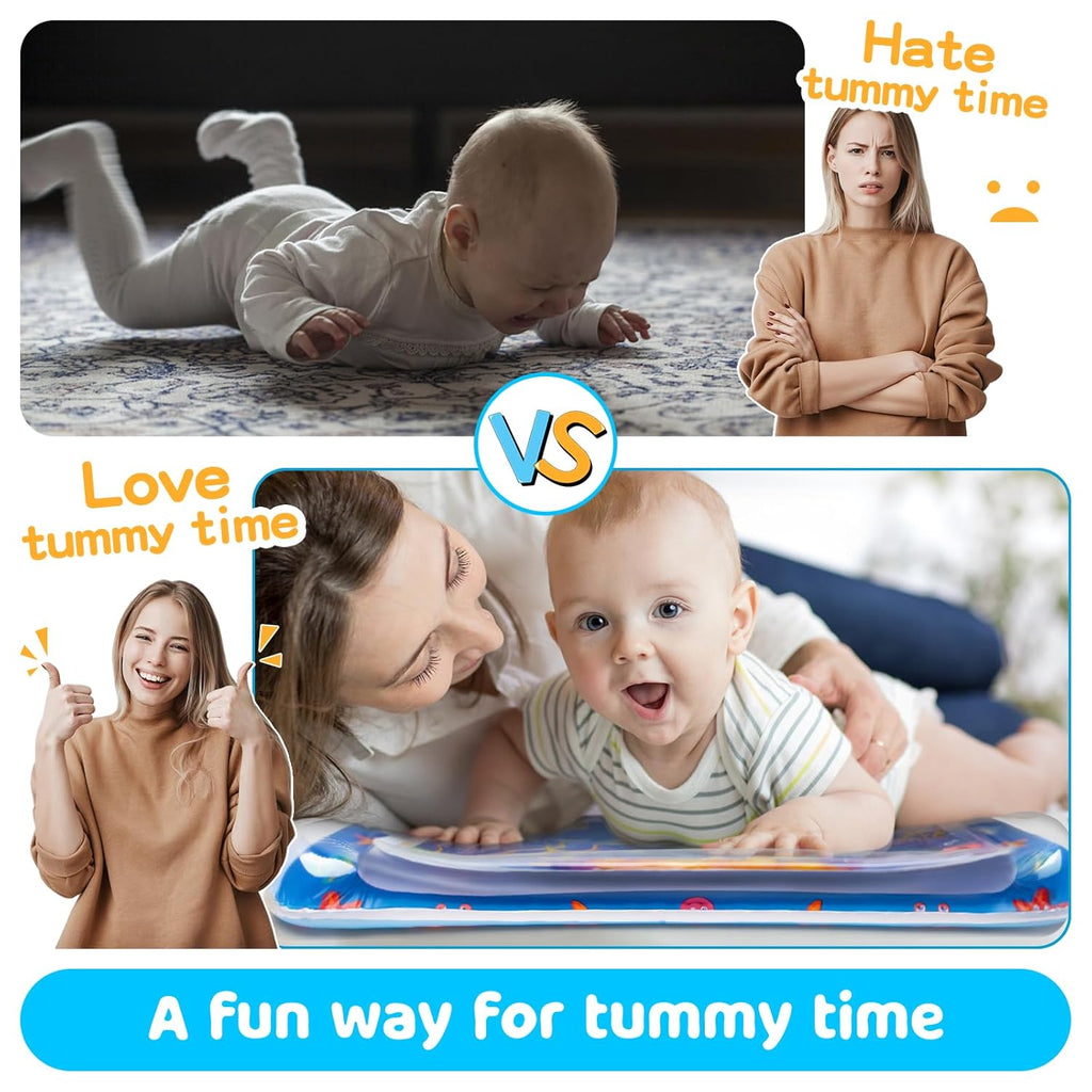 Tummy Time Water Mat丨Inflatable Tummy Time Water Play Mat for Babies, Infants and Toddlers 3 to 24 Months Promote
