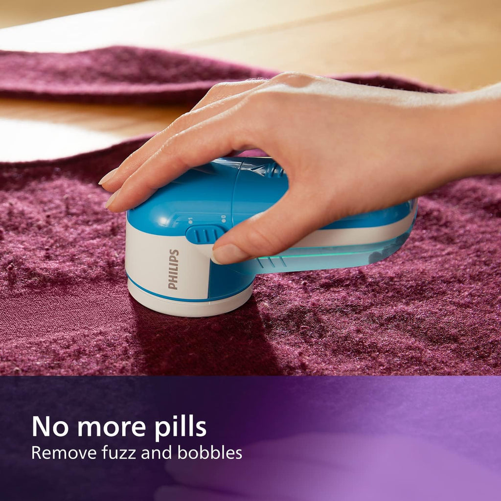 Philips Fabric Shaver, Removes Fabric Pills, Suitable for All Garments, Large Blade Surface, Cleaning Brush, Includes