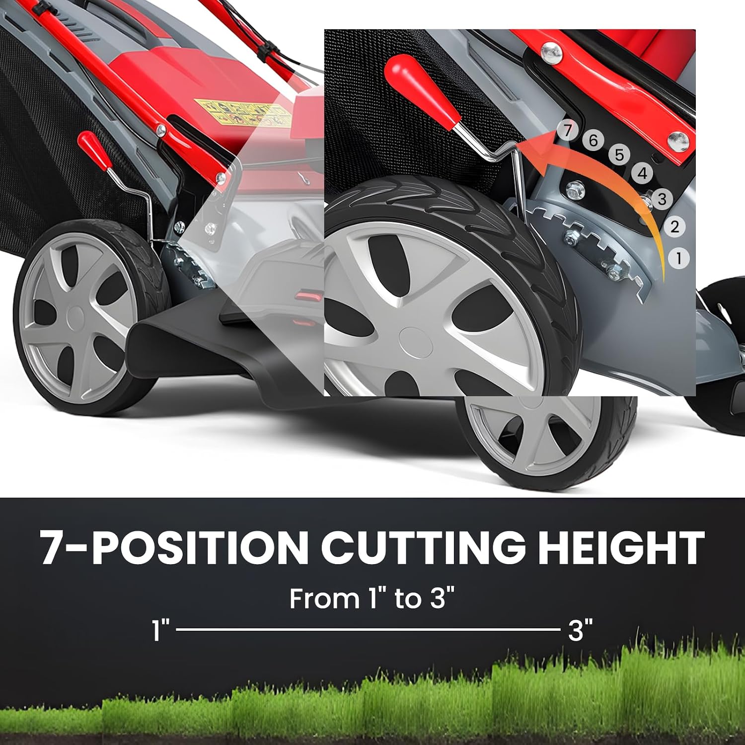 173CC Self Propelled Gas Lawn Mower with Bag[Foldable] - Easy Start, 3 in 1 Multi Functional Gas Powered Push Lawn