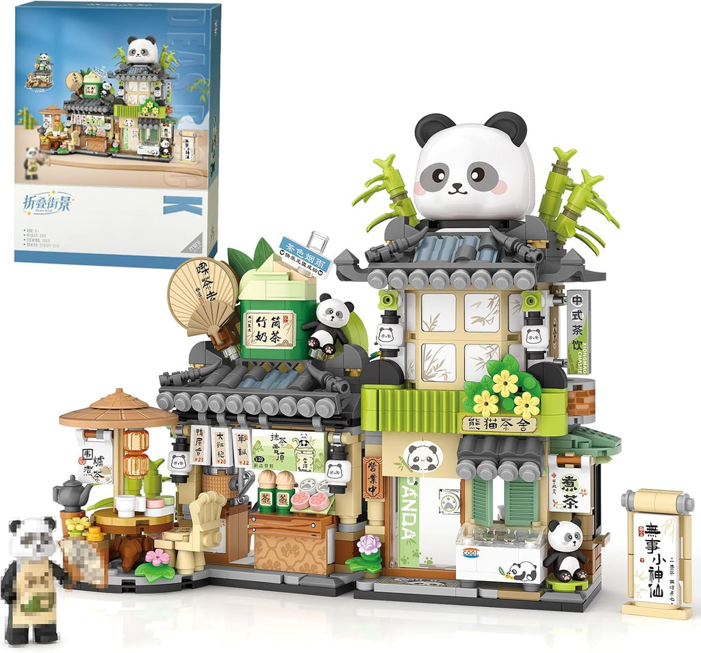 Mini City Shop Street View Building Blocks Model Set,Simulation Animals Architecture Collection Particle Construction
