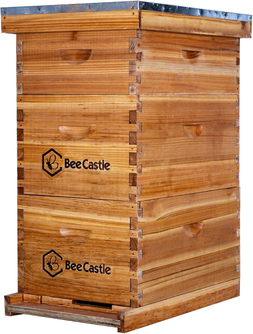 8 Frame Langstroth Bee Hive Coated with Beeswax Includes Beehive Frames and Waxed Foundations (2 Deep Boxes & 1