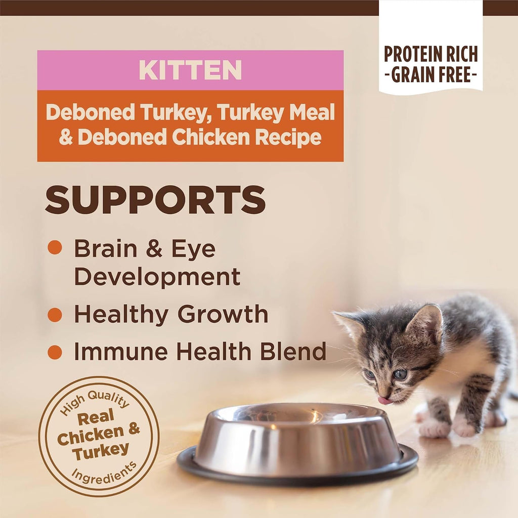 CORE Kitten Dry Cat Food, Natural, Grain Free Kibble, Turkey Meal and Chicken Recipe, 5 lb Bag