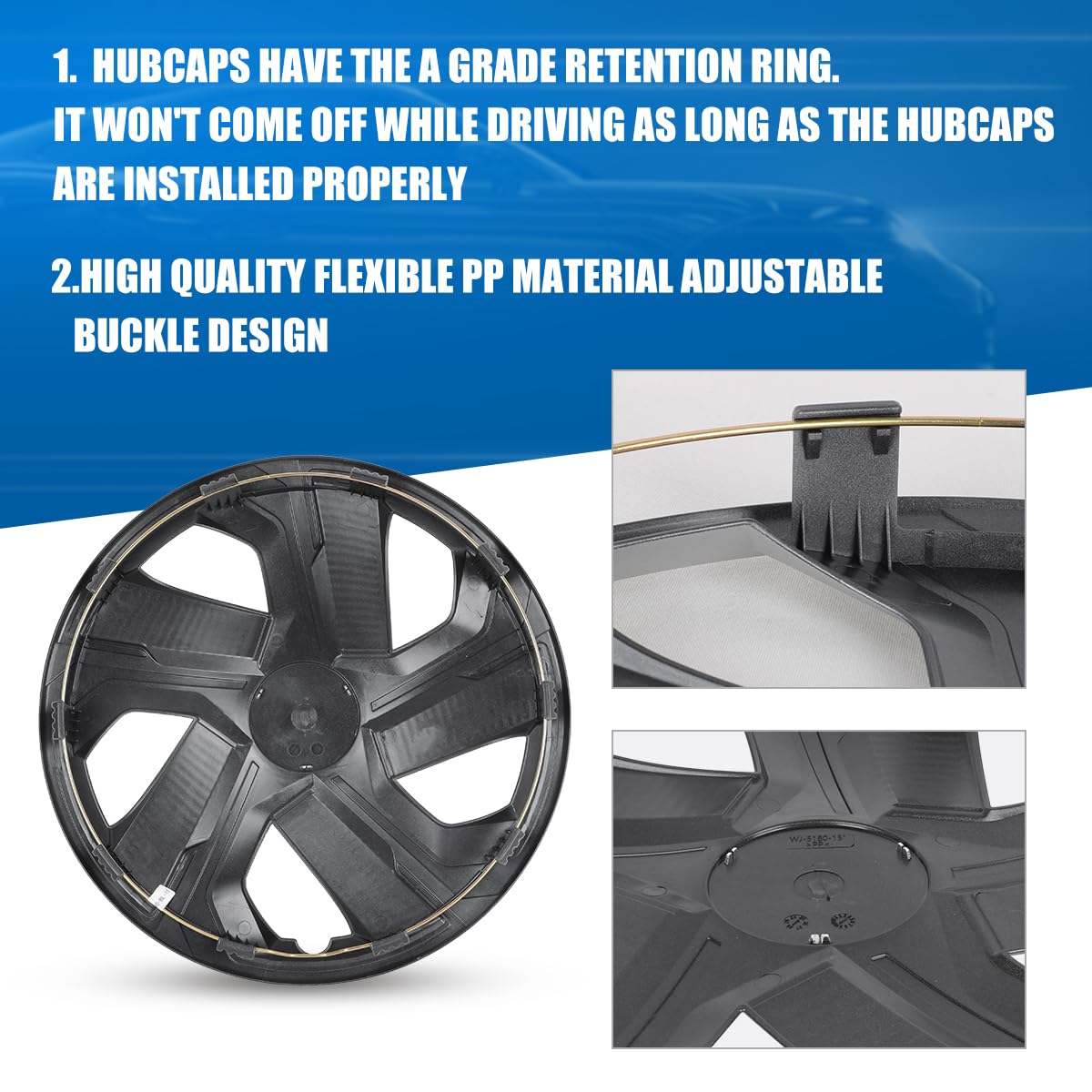 15 Inch Universal Hubcaps for Car Truck SUV, Lacquer