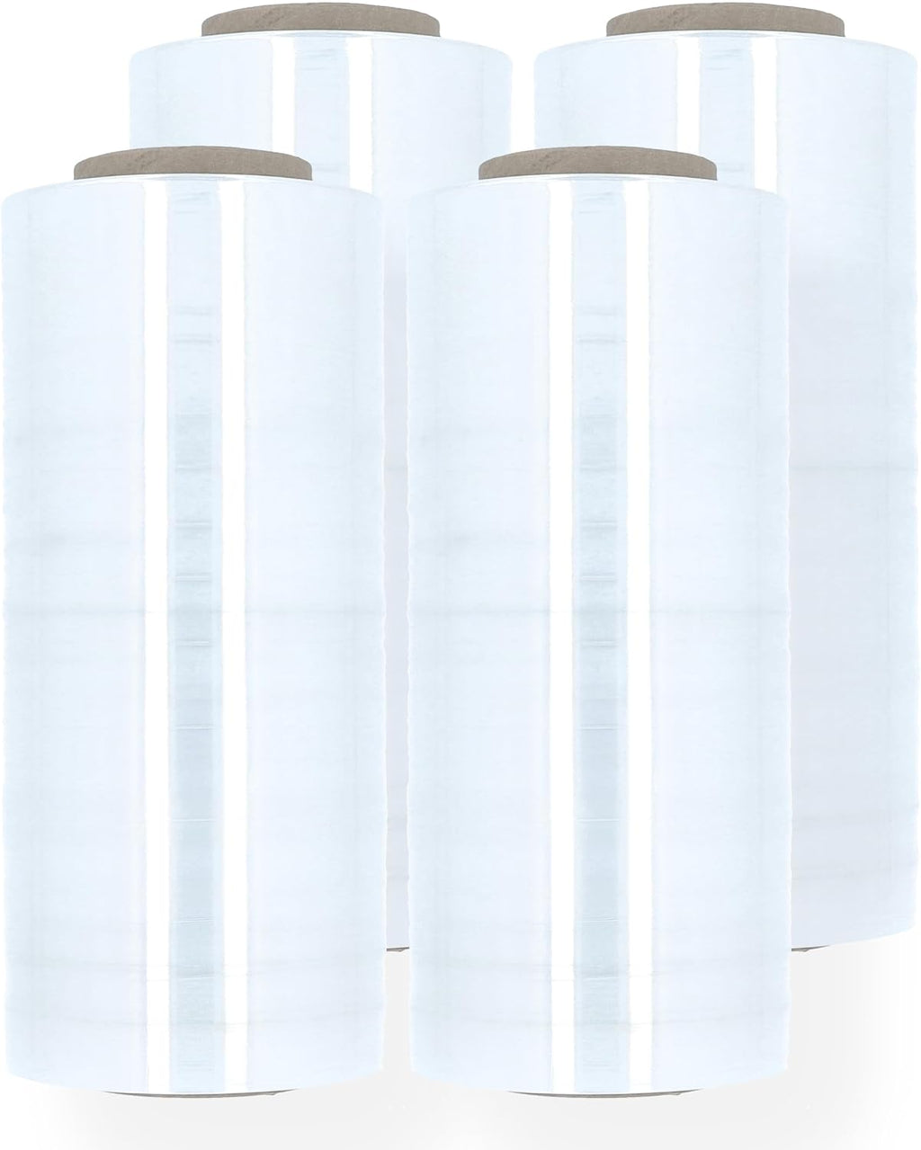 Stretch Wrap, 4 Pack, 12 Inch x 1500 Feet, 90 Gauge, Clear Plastic Cling, Blown Hand Stretch Film Rolls for Packaging