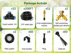 200FT Drip Irrigation System with Brass Splitter & Copper Nozzles