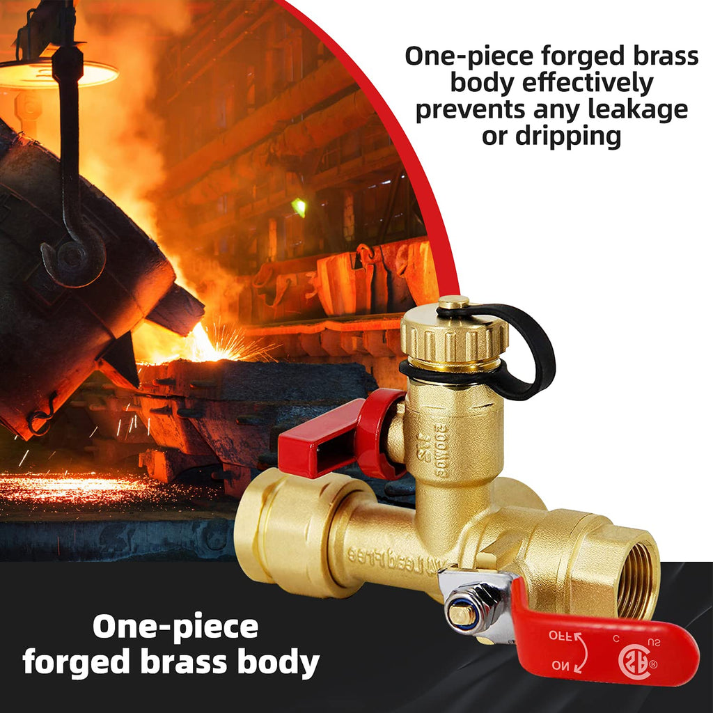 VAV 3/4" Tankless WaterHeater Valve Kit, Pressure Relie Valve, CSA Listed