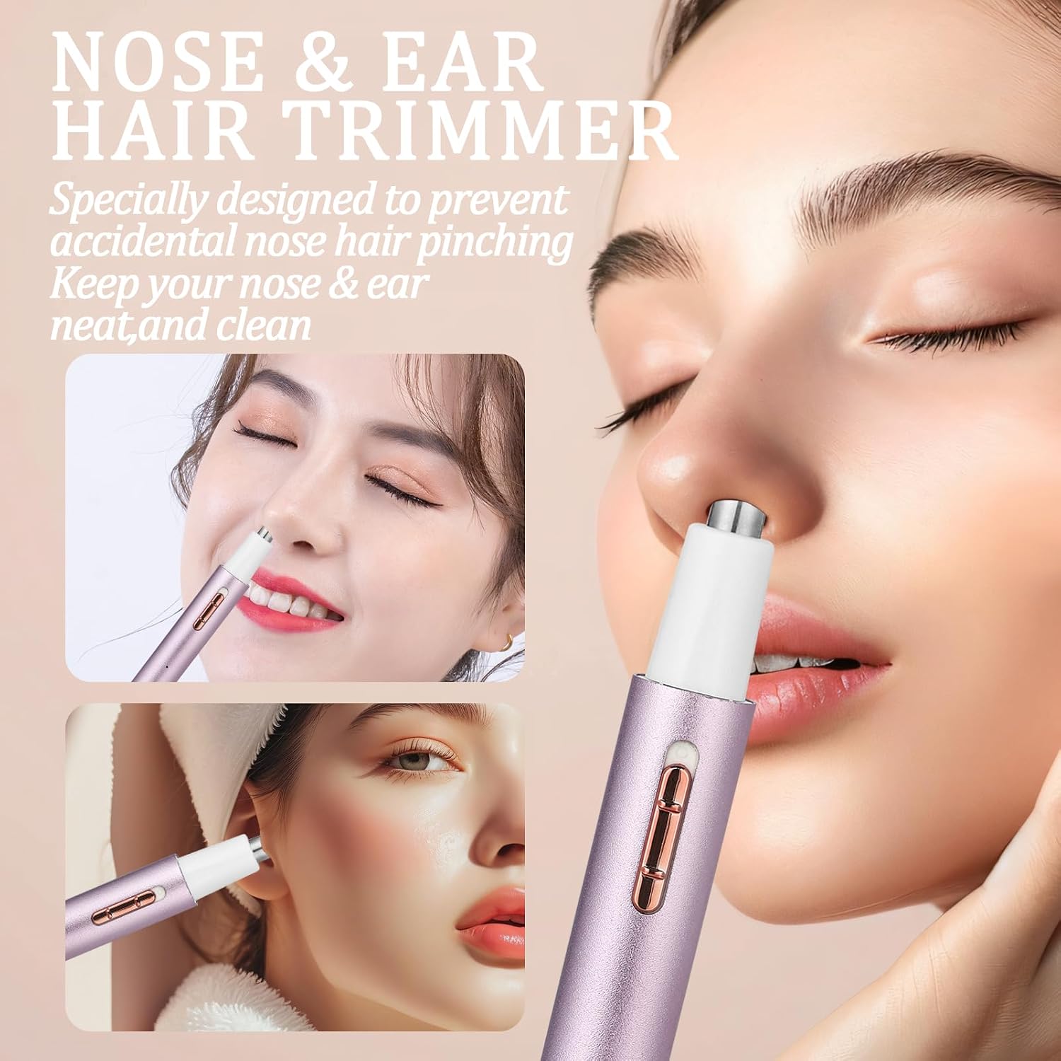 2026 Rechargeable Nose and Ear Hair Trimmer for Women Men – Painless Facial and Eyebrow Hair Remover, Dual-Edge