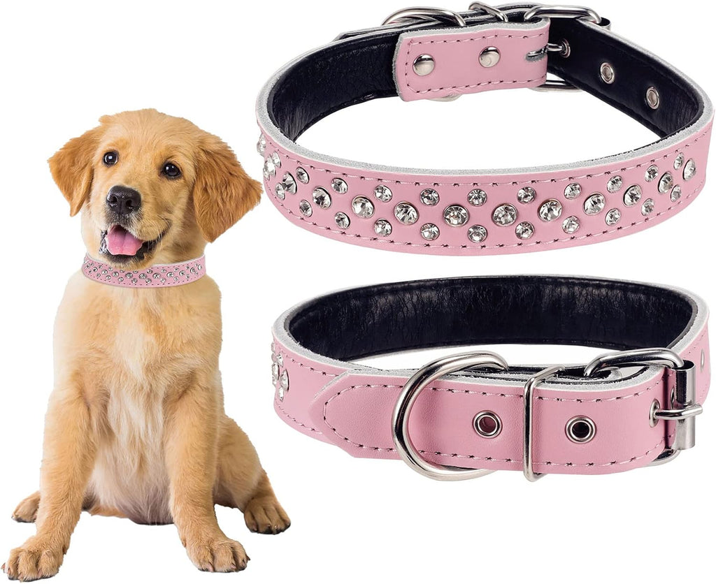 Rhinestones Dog Collars Adjustable Sparkly Crystal Studded Collar